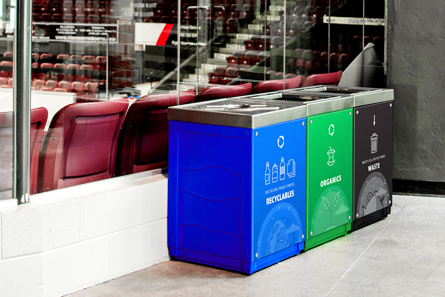Waste sorting bins