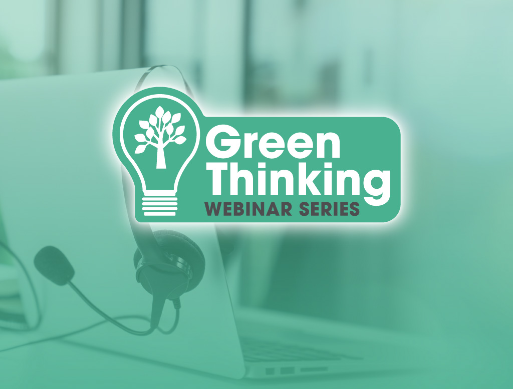green thinking webinar series ad with logo