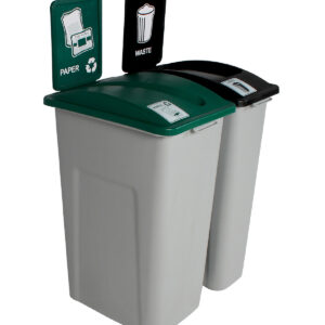 WASTE WATCHER - Double - Kit - Paper-Waste - Slot-Full - Grey-Green-Black