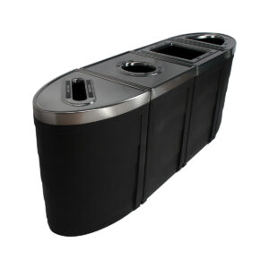 EVOLVE - Quad - Kit - Paper-Cans & Bottles-Waste-Compostables - Slot-Circle-Full-Circle - Black
