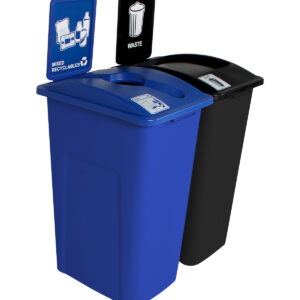 WASTE WATCHER - Double - Kit - Mixed Recyclables-Waste - Mixed-Full - Blue-Black