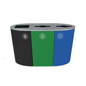 SPECTRUM [CU16-001801] - Triple - Unit - Mixed Recyclables-Organics-Waste - Full-Mixed-Mixed - Black-Green-Blue