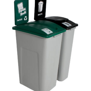 WASTE WATCHER - Double - Kit - Paper-Waste - Slot-Solid Lift - Grey-Green-Black