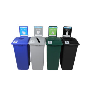 WASTE WATCHER [CU15-000523] - Quad - Kit - Recycle Rally - Circle-Slot-Full-Solid Lift - Blue-Grey-Green-Black