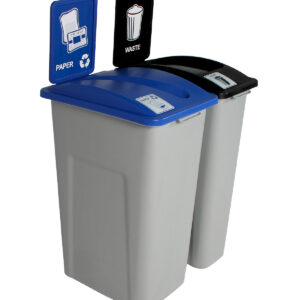 WASTE WATCHER - Double - Kit - Paper-Waste - Slot-Full - Grey-Blue-Black