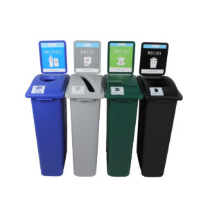 WASTE WATCHER [CU15-000523] - Quad - Kit - Recycle Rally - Circle-Slot-Full-Solid Lift - Blue-Grey-Green-Black
