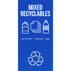 FUSION - Sign - Door - Mixed Recyclables - Blue