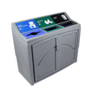 PAVILION - Triple - Mixed Recyclables-Organics-Waste - Mixed-Full - Greystone