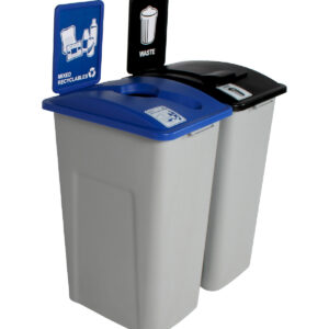 WASTE WATCHER - Double - Kit - Mixed Recyclables-Waste - Mixed-Solid Lift - Grey-Blue-Black