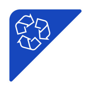 FUSION - Label - Hd Front-Load Triangle - Mixed Recyclables - Blue