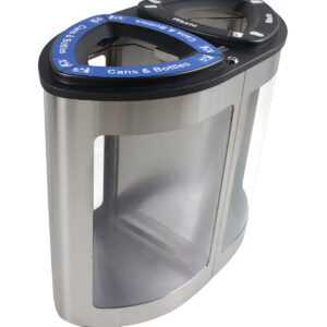 BOKA - Double - Clear - Cans & Bottles-Waste - Full - Stainless Steel