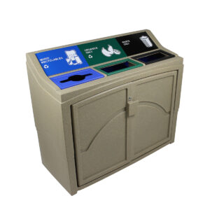 PAVILION - Triple - Mixed Recyclables-Organics-Waste - Mixed-Full - Sandstone