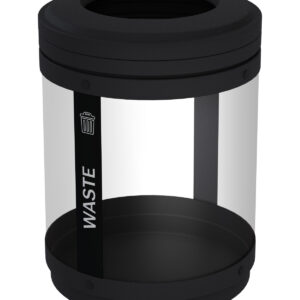VISTABIN - Single - Unit - Clear - Waste - Full - Black