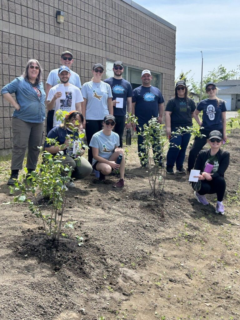 group of people at a tree planting event