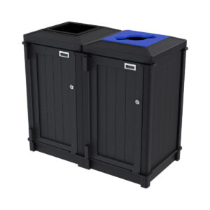 recycling and waste container that looks like recycled lumber
