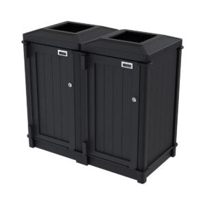 lumber look plastic trash bin