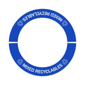 VISTABIN - Label - Mixed Recyclables - Blue