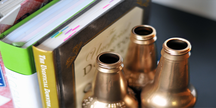 Empty bottle book ends Empty bottle book ends