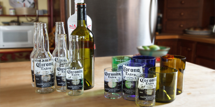 Empty bottle drinking glasses Empty bottle drinking glasses