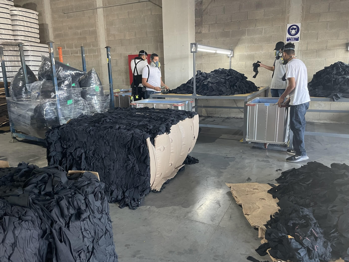 Shirts being recycled.